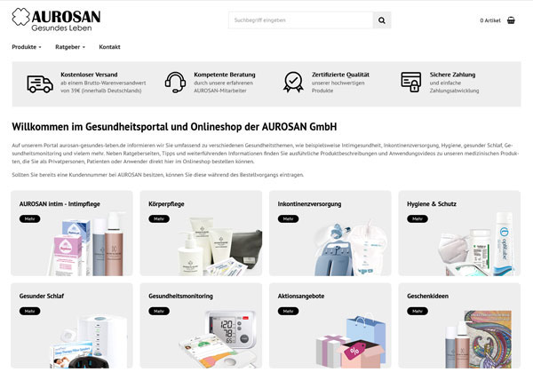 AUROSAN Medizinprodukte Praxisbedarf Online Shop