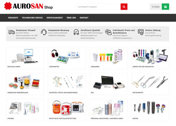 AUROSAN Medizinprodukte Praxisbedarf Online Shop