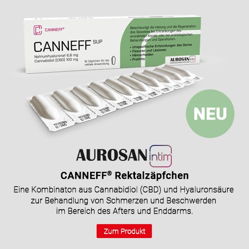 CANNEFF SUP Rektalzäpfchen mit Cannabidiol (CBD) und Hyaluronsäure