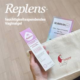 Replens™ Vaginalgel in der HAPPY LADY-Tasche – Jetzt Muster anfordern